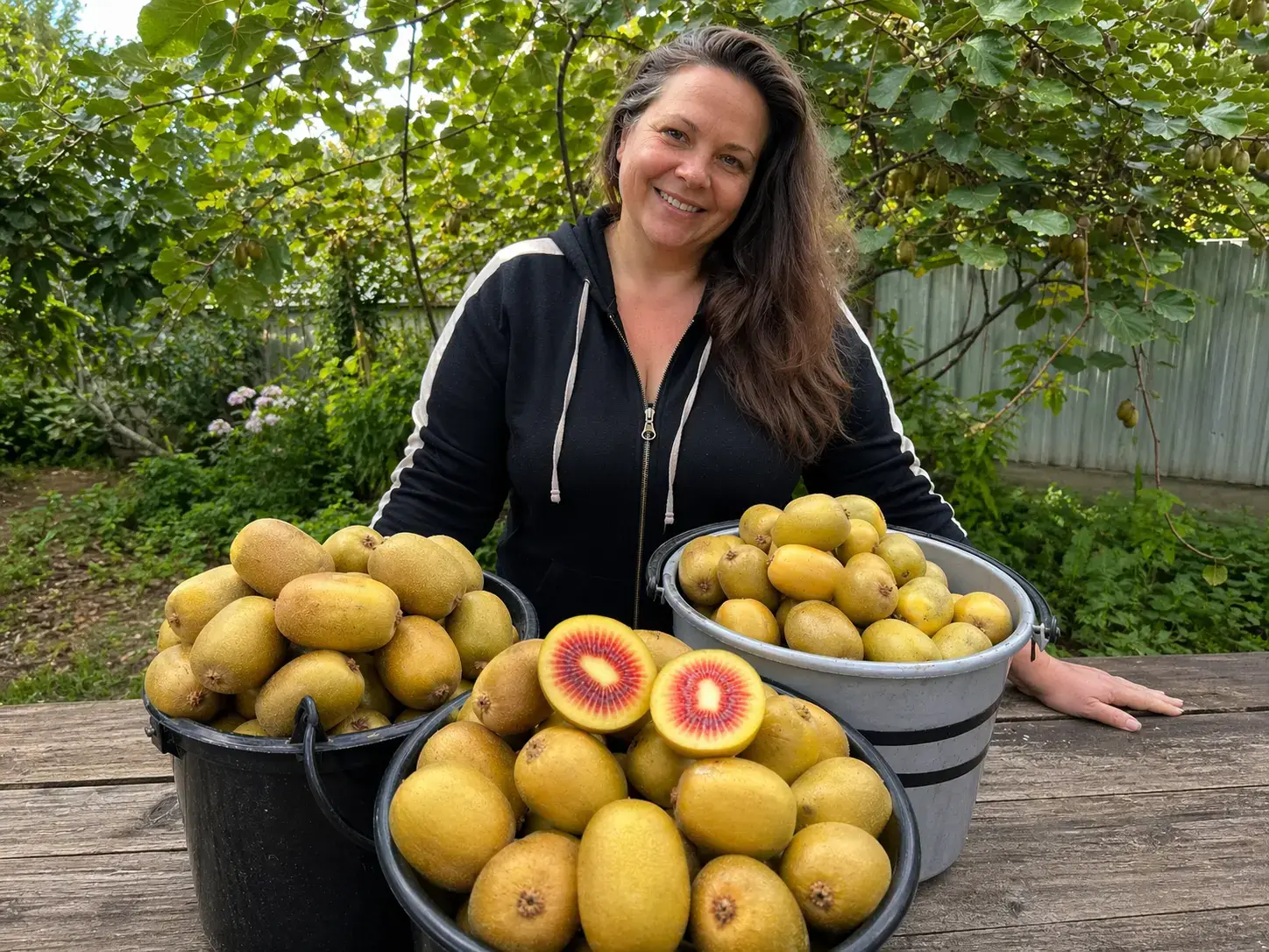 Плоди ківі Золотий Рубін цілі і в розрізі